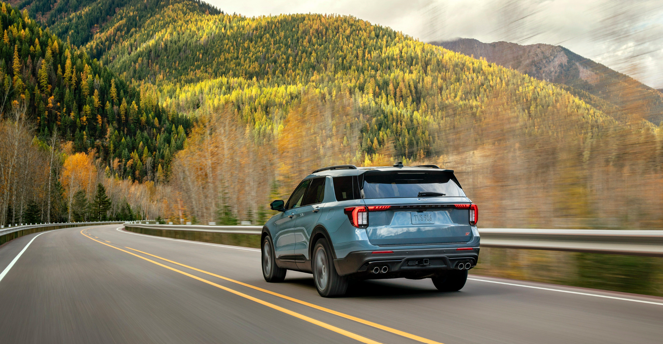 Ford Fall Foliage Road Trip Guide - Mountain backdrop