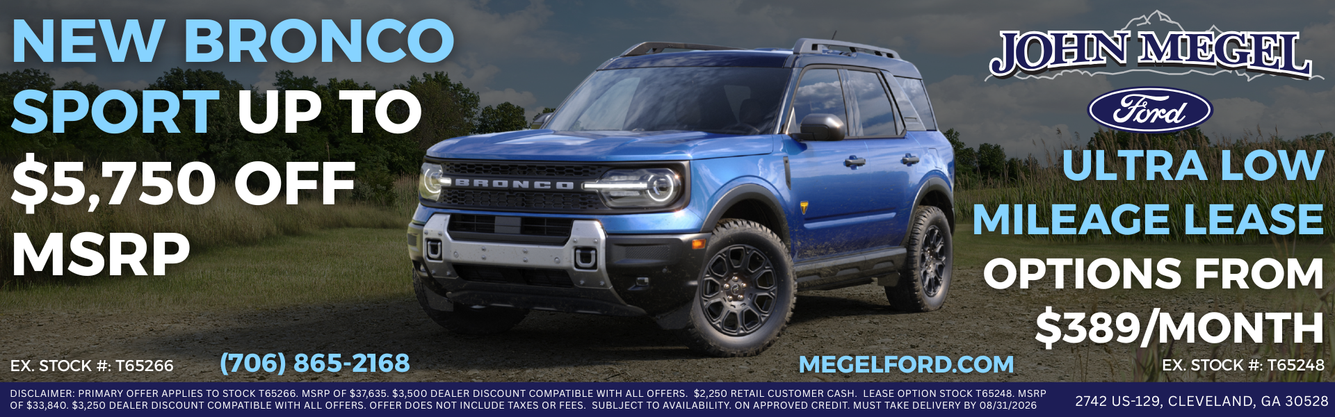 New Bronco Sport Up to $5,750 OFF MSRP