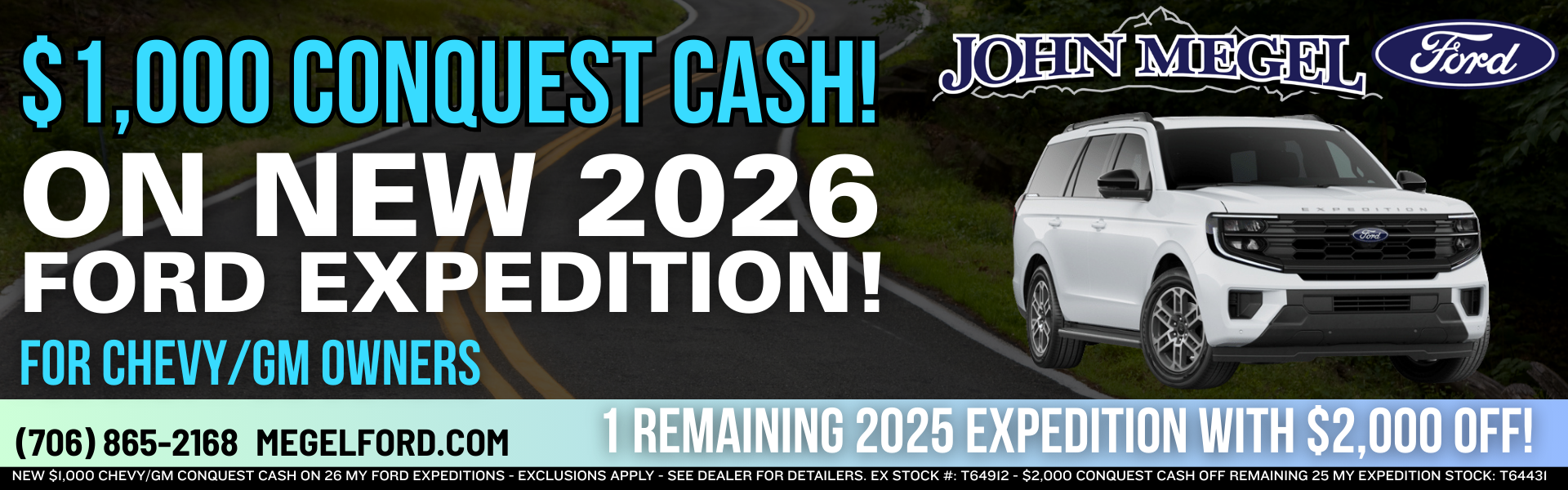 Conquest Cash Available on New 2026 Ford Expedition