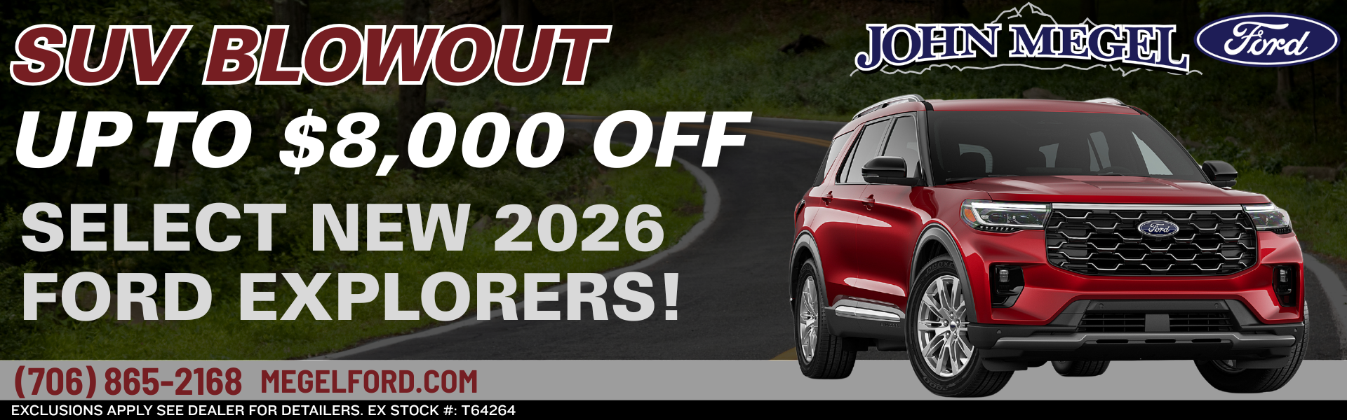 Up to $8,000 OFF Select New 2026 Ford Explorers