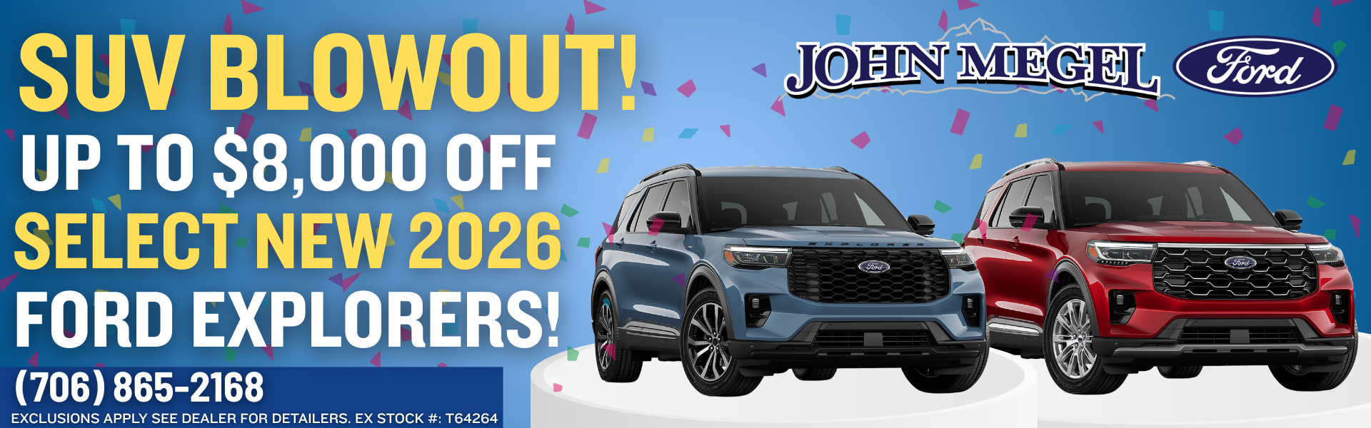 Up to $8,000 OFF Select New 2026 Ford Explorers